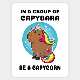 In a group of capybara be a capycorn Capybara Unicorn Sticker